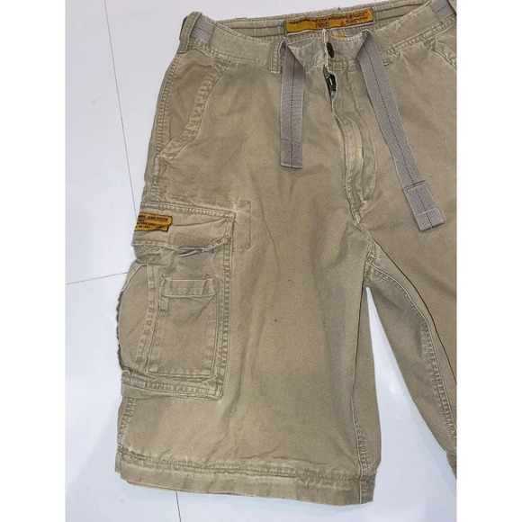 Abercrombie & Fitch Mens 32 X 10” Dark Khaki Paratroops Military Cargo Shorts - Picture 3 of 12